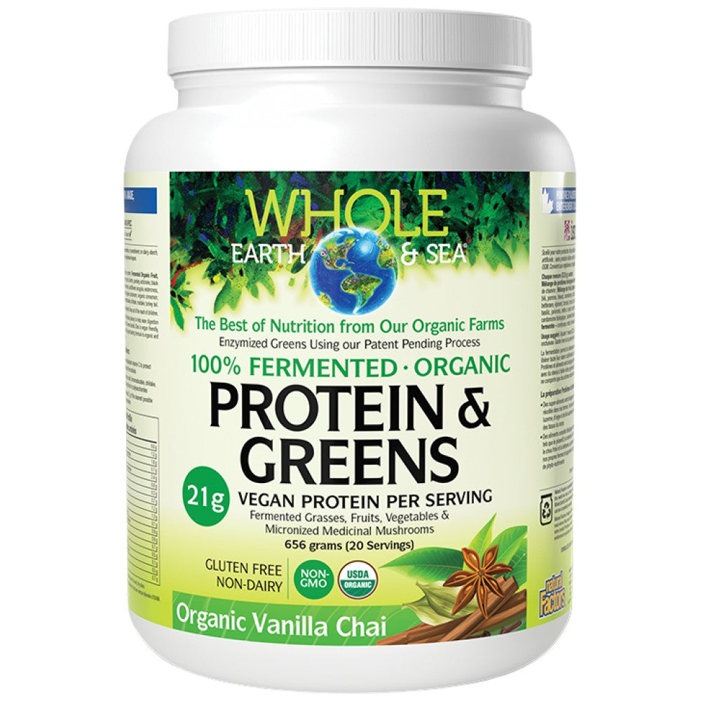 Whole Earth & Sea | 100% Fermented Organic Protein and Greens, Chocolate