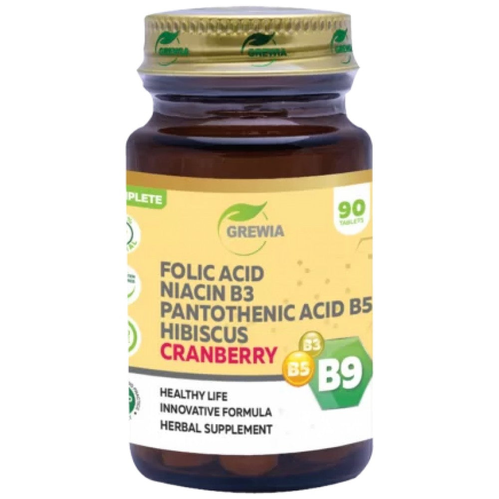 Folic Acid, Niacin B3, Pantothenic Acid B5, Hibiscus & Cranberry