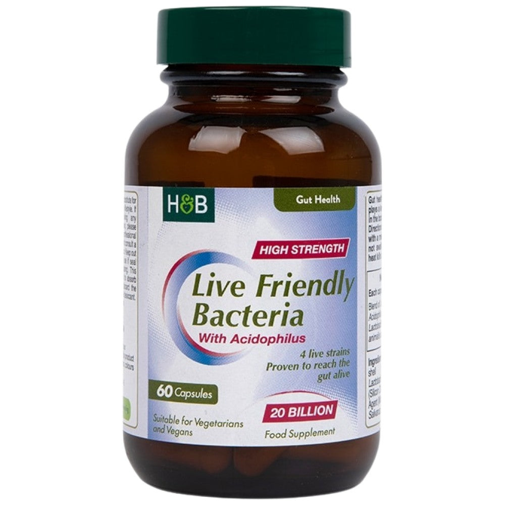 Live Friendly Bacteria with Acidophilus | High Strength 20 Billion