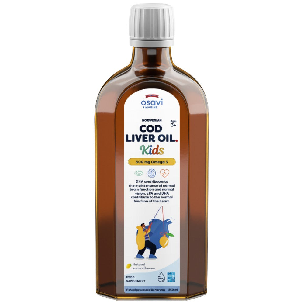 Norwegian Cod Liver Oil Kids | Lemon Flavored Liquid Omega