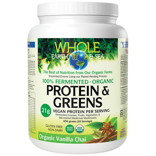 Whole Earth &amp; Sea | 100% Fermented Organic Protein and Greens, Chocolate