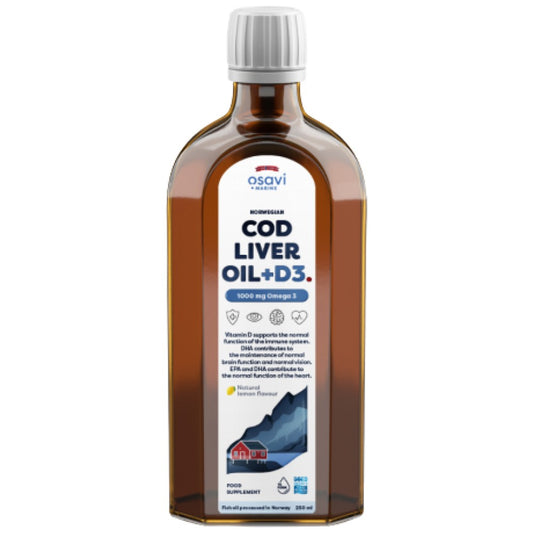 Norwegian Cod Liver Oil + D3 | Lemon Flavored Liquid Omega + D3