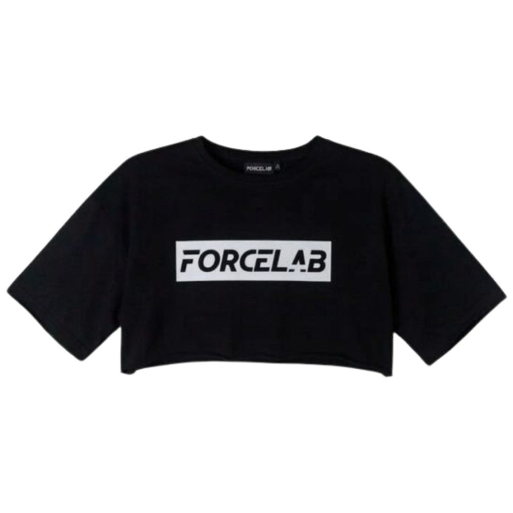 Women Oversized Crop T-Shirt - Black
