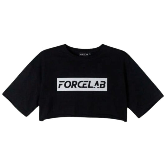Women Oversized Crop T-Shirt - Black
