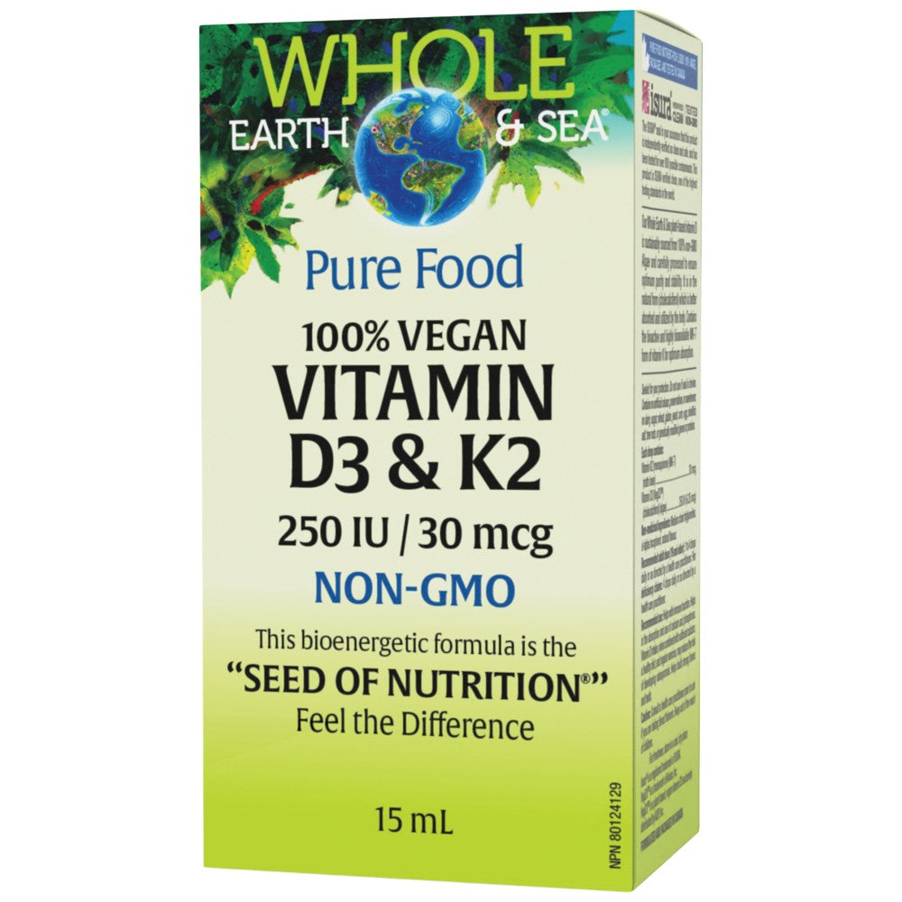 Whole Earth and Sea® Vitamin D3 250 IU + K2 30 mcg