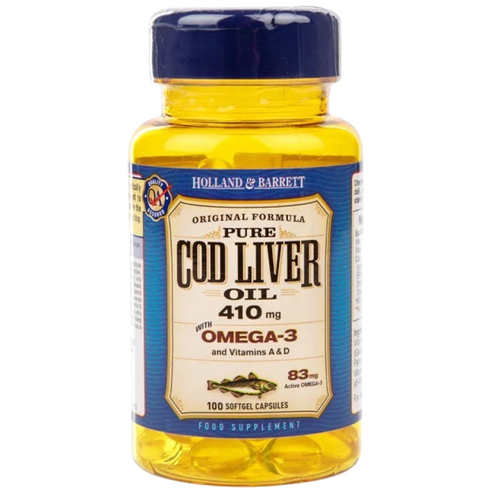 Pure Cod Liver Oil 410 mg / with Vitamin A &amp; D