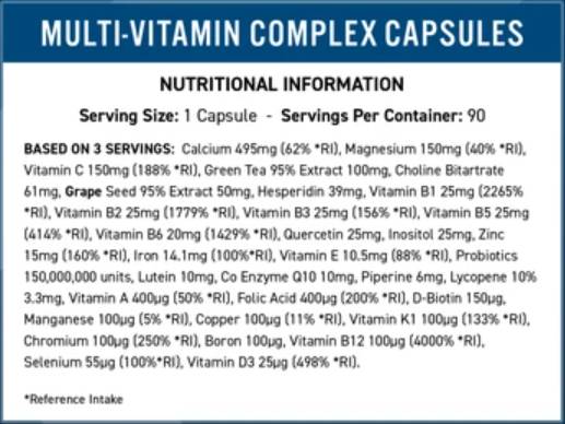 Applied Nutrition Multi-Vitamin Complex Vitality състав витамини минерали пробиотици