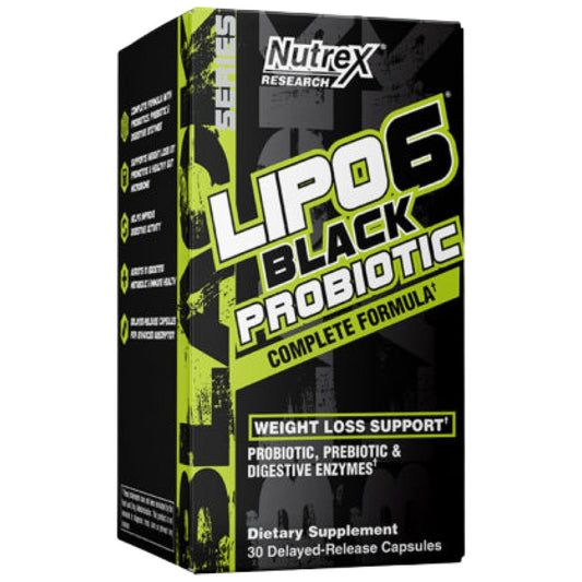 Lipo 6 Black Probiotic | Complete Formula with Prebiotic + Digestive Enzymes