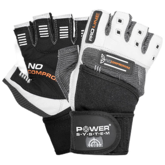 Training Gloves with Wristwraps | No Compromise - White / Grey