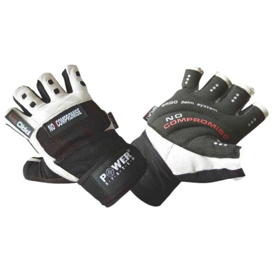 Training Gloves with Wristwraps | No Compromise - White / Black