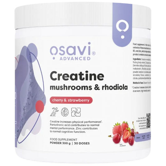 Creatine Monohydrate, Mushrooms &amp; Rhodiola | with Lion's Mane, Cordyceps, Chaga