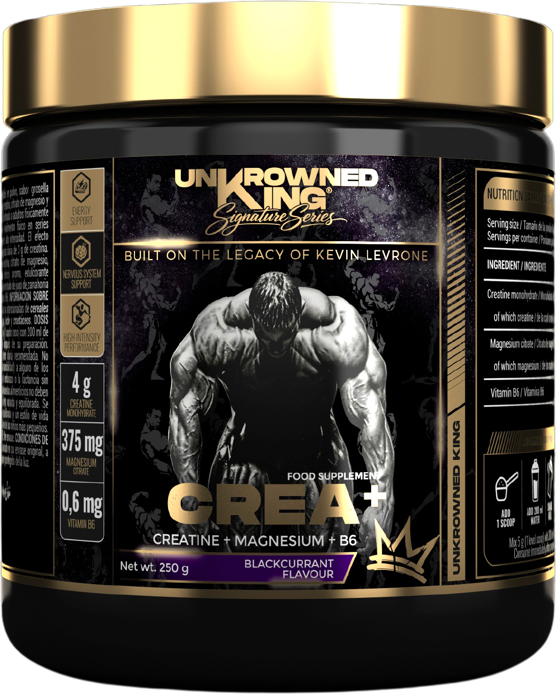 UnKrowned King Crea+ Kevin Levrone креатин с магнезий и B6 вкус касис от DobavkiBG